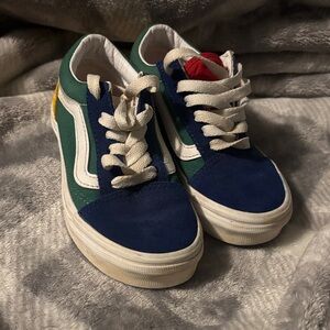 Vans Kids Sneakers in Blue, Green, and Red